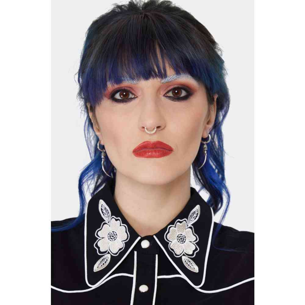 Jawbreaker - Skull And Bone Silver Drop Earring Oorbellen - Zilverkleurig